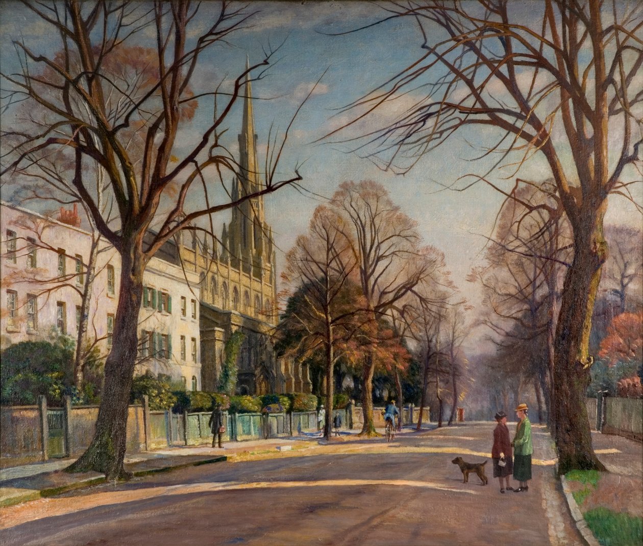 Lente in de buitenwijken door Francis Dodd