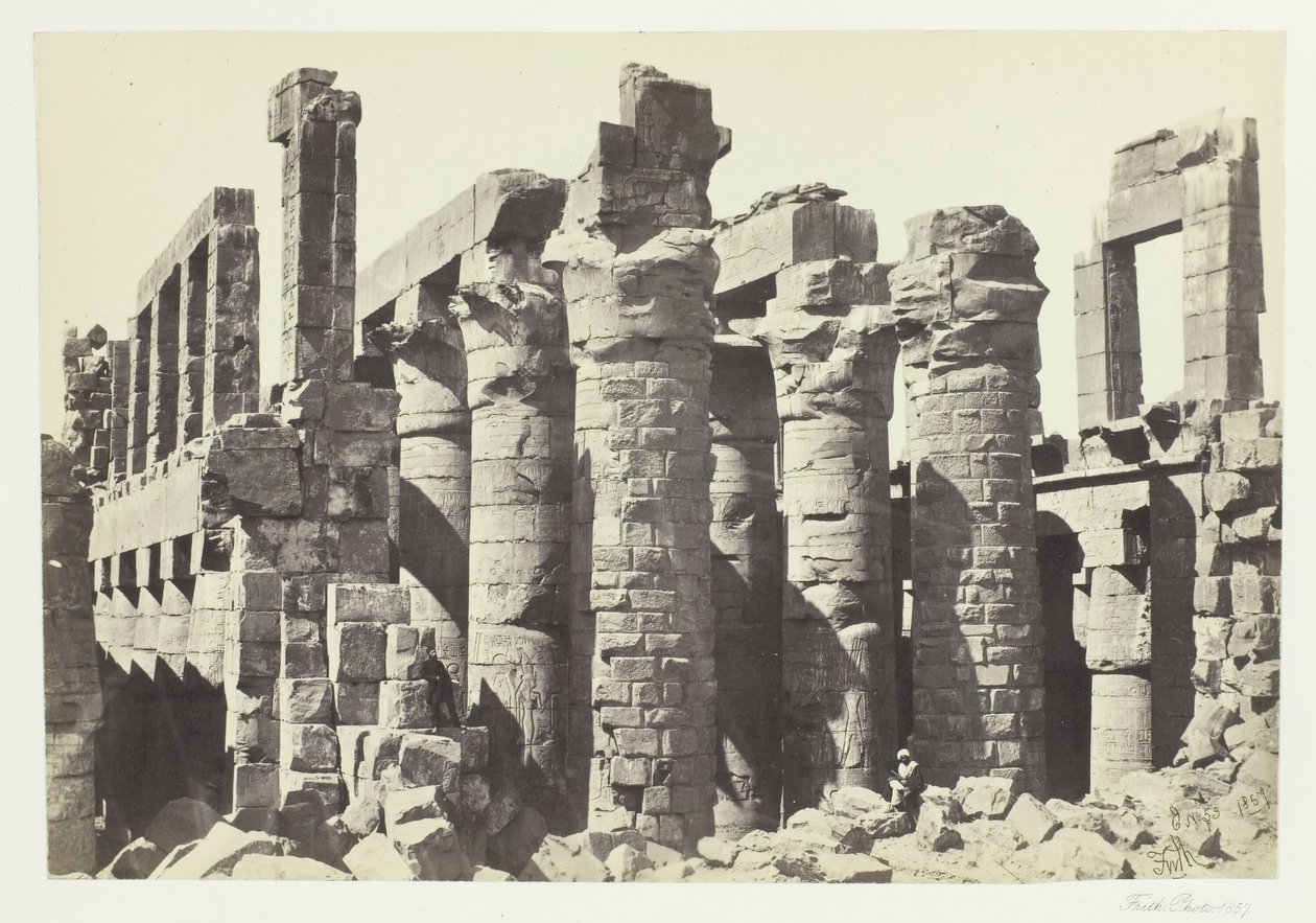 Zuilenzaal, Karnak, 1857 door Francis Frith