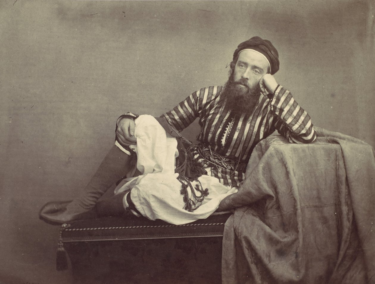 Portret, Turks zomerkostuum, 1857 door Francis Frith