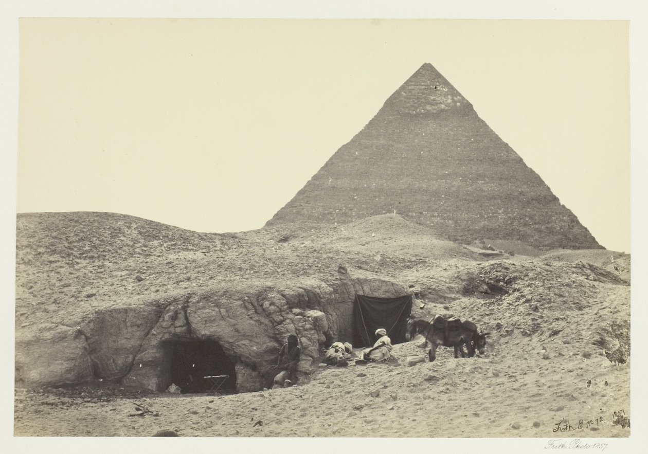 Rotstombes en piramide van Belzoni, Gizeh door Francis Frith