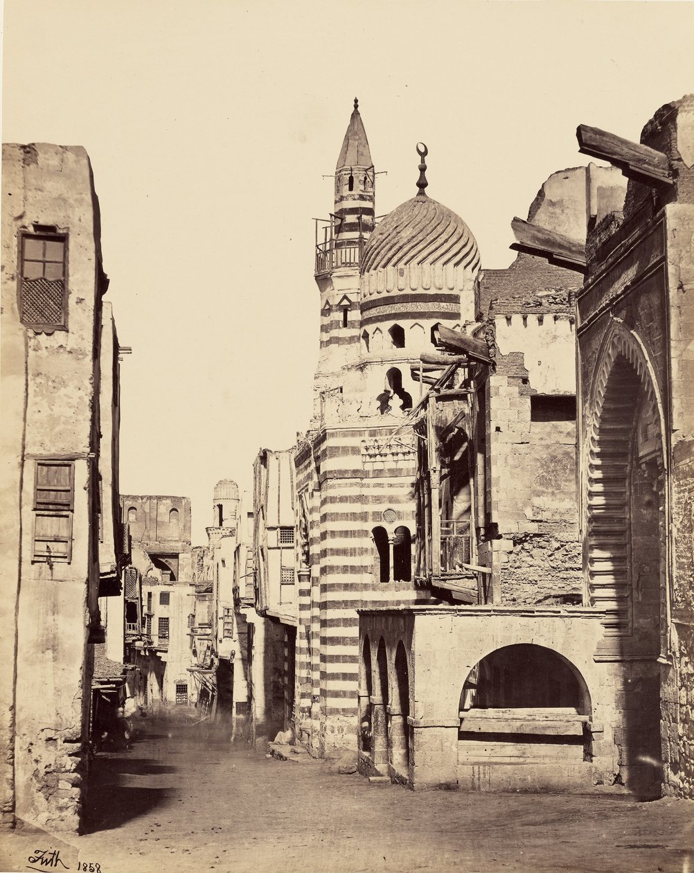 Straatbeeld in Caïro door Francis Frith