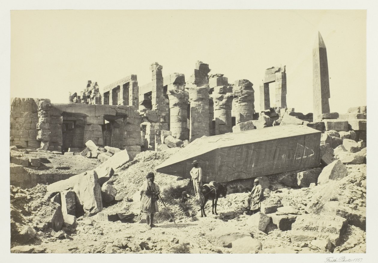 De gebroken obelisk, Karnak door Francis Frith