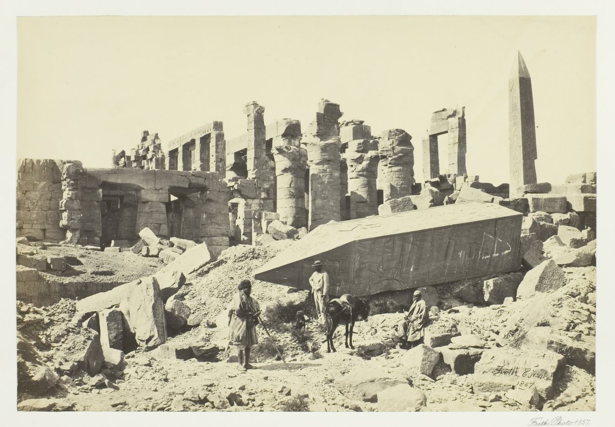 De Gebroken Obelisk, Karnac, 1857 door Francis Frith