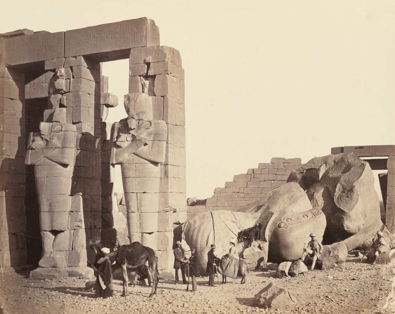 Het Ramesseum van El-Kurneh, Thebe, Eerste Aanblik door Francis Frith