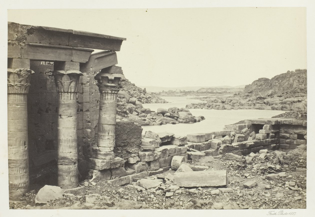 Uitzicht vanaf Philae, kijkend naar het noorden door Francis Frith