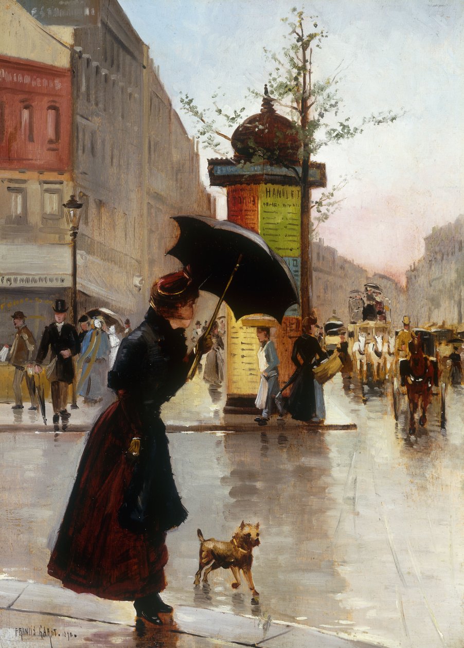 Parijse Straatscène, 1890 door Francis Garat