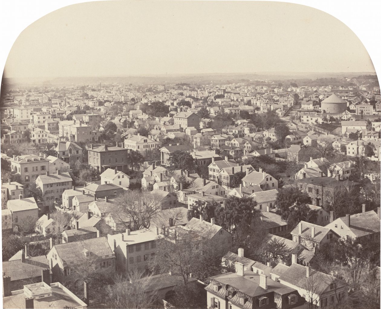 Kijkend naar het noordwesten vanaf Westminster Street, Providence door Francis Hacker