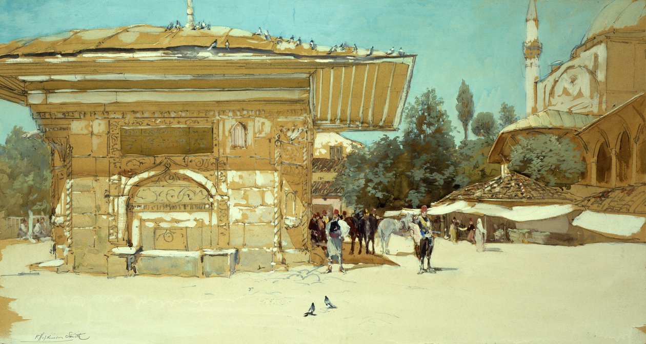 Mooie fontein, Scutari door Francis Hopkinson Smith