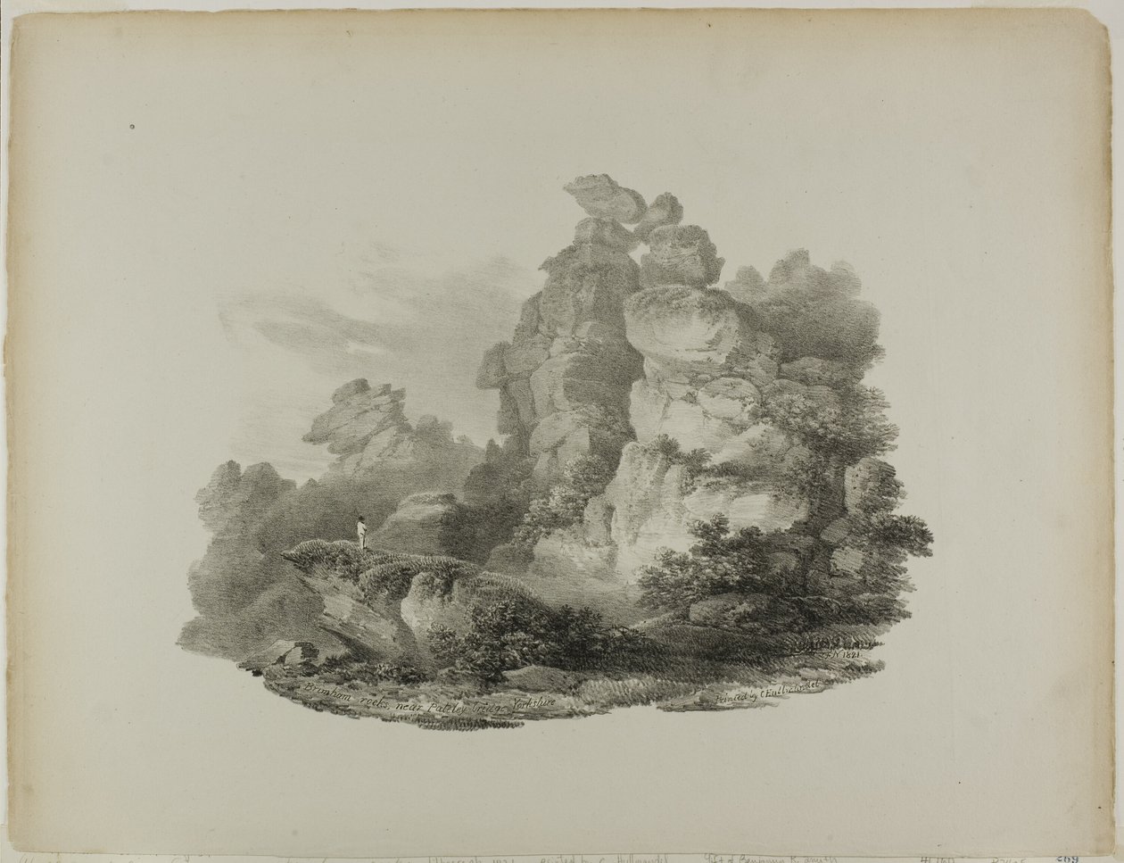 Brimham Rocks, nabij Pateley Bridge Yorkshire door Francis Nicholson