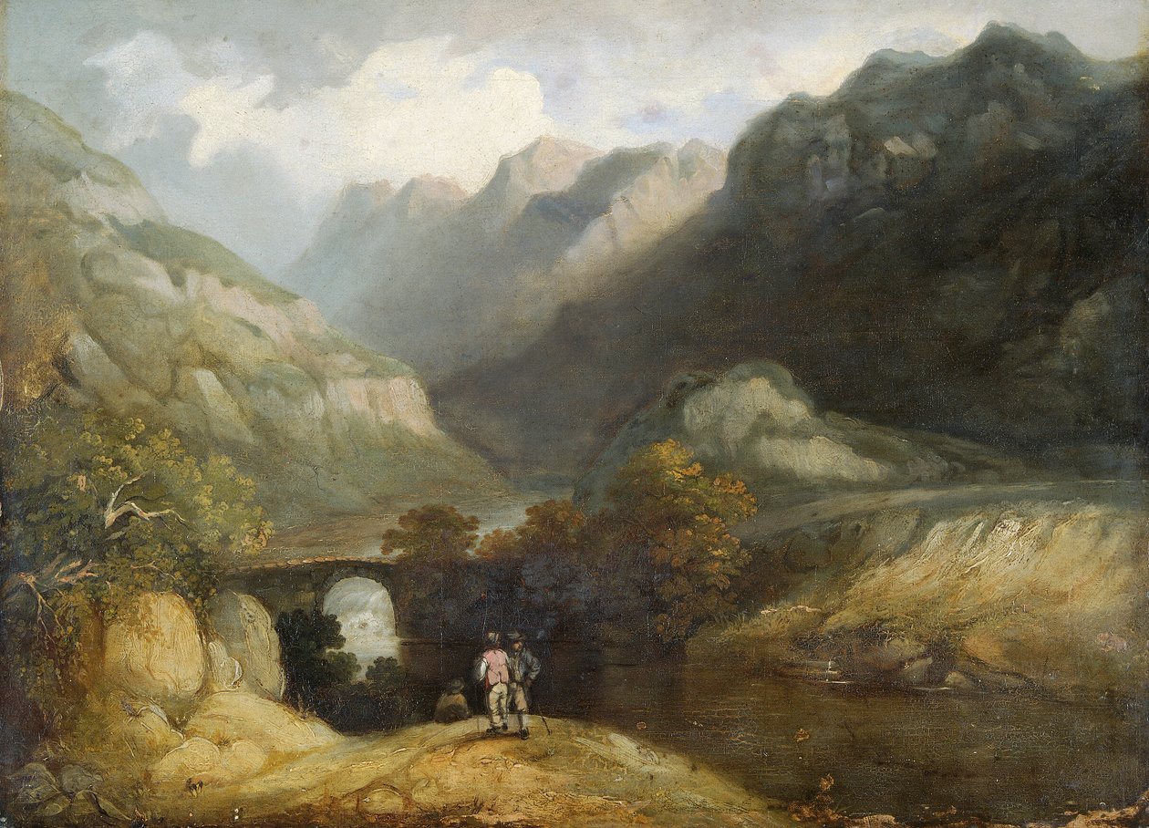 Pont Aberglaslyn, 1770-1840 door Francis Nicholson