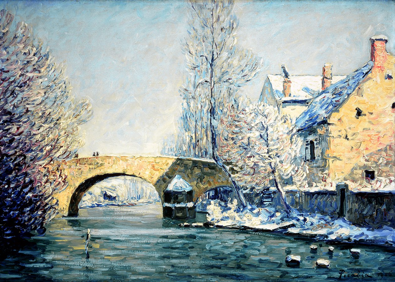 Pont Aubert, sneeuweffect door Francis Picabia