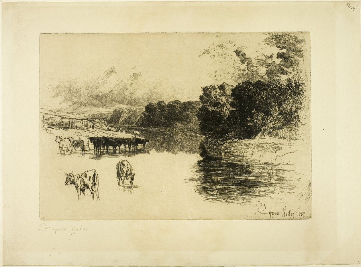 Een rivier in Lancashire door Francis Seymour Haden