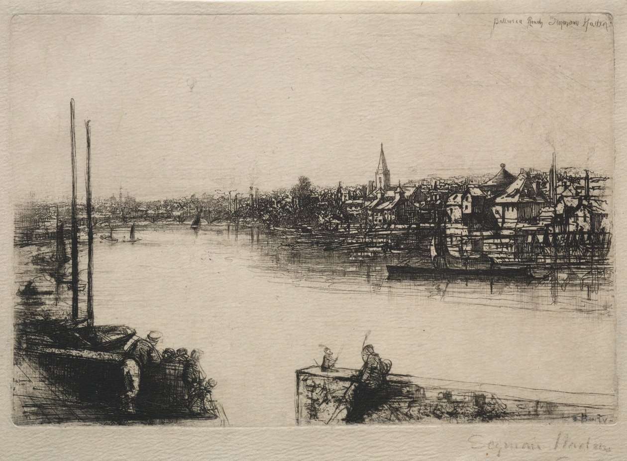 Battersea Reach, 1843 door Francis Seymour Haden