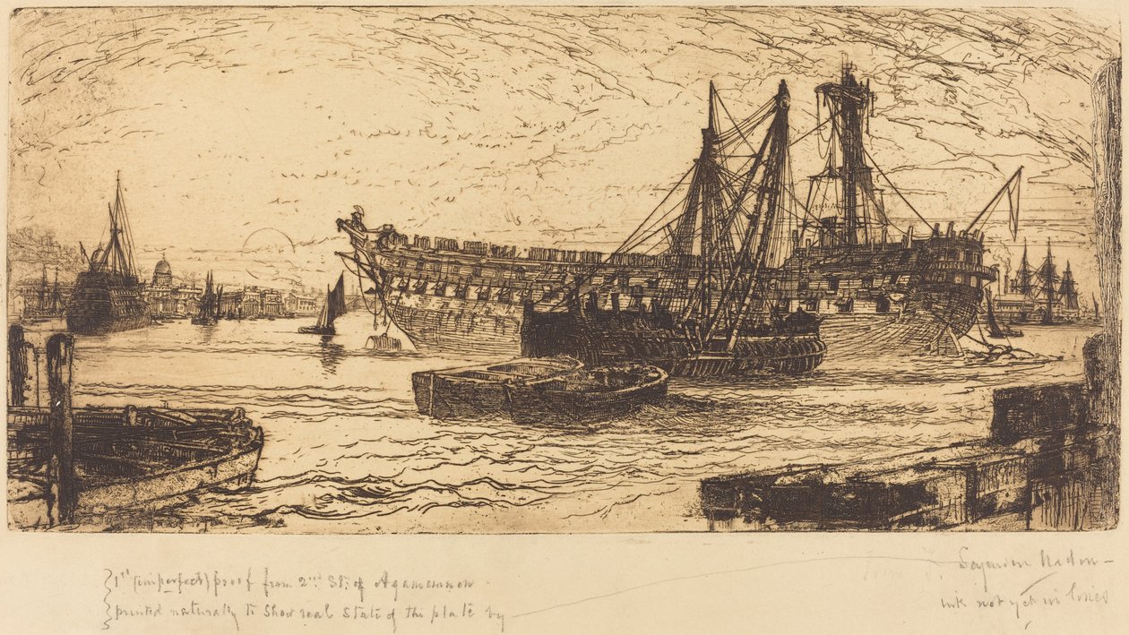 Het uiteenvallen van de Agamemnon door Francis Seymour Haden