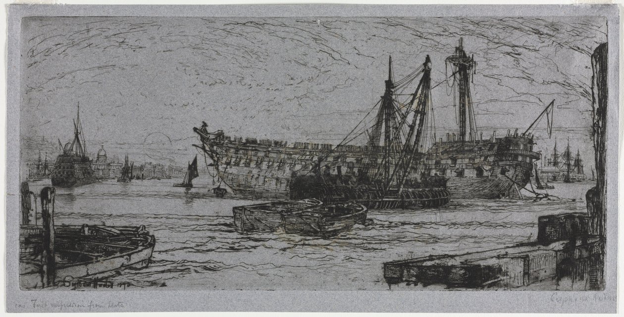 Het uiteenvallen van de Agamemnon door Francis Seymour Haden
