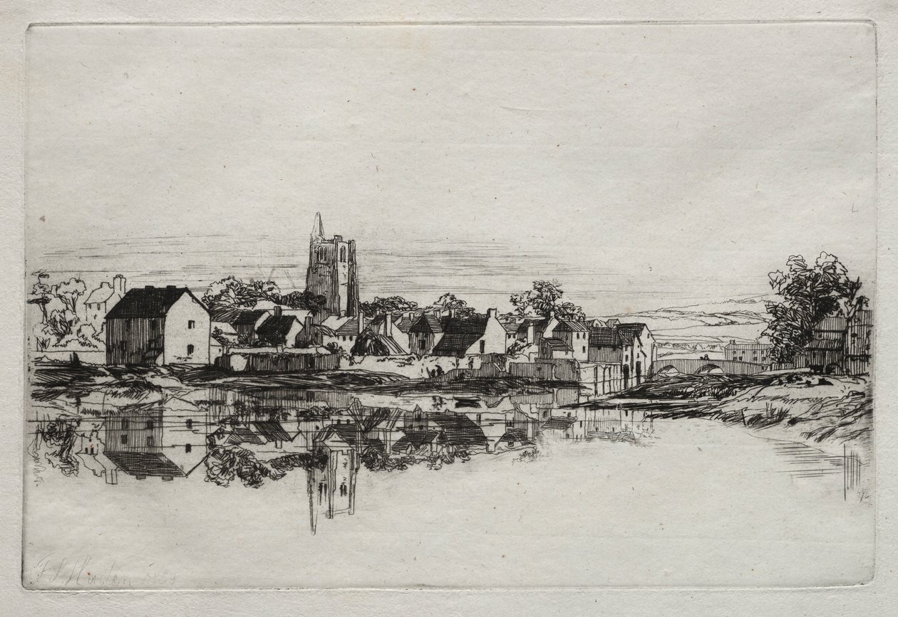 Kidwelly Town, 1859 door Francis Seymour Haden