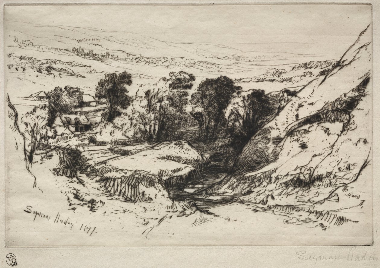 Nine Barrow Down, 1877 door Francis Seymour Haden