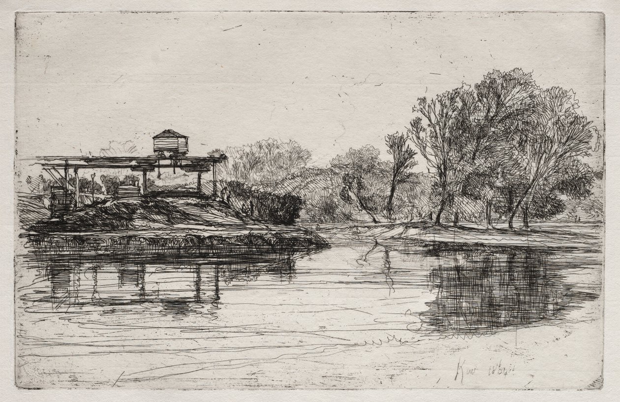 Spoorweginbreuk, 1864 door Francis Seymour Haden