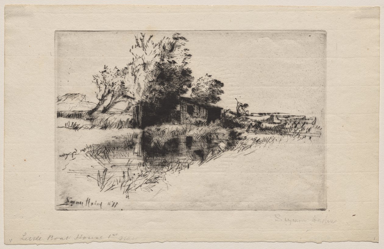 Het kleine boothuis door Francis Seymour Haden