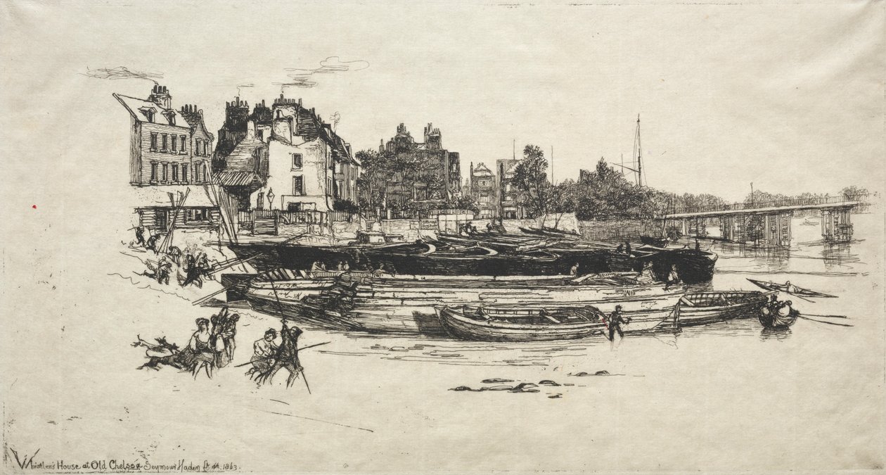 Whistlers huis in Old Chelsea, 1863 door Francis Seymour Haden