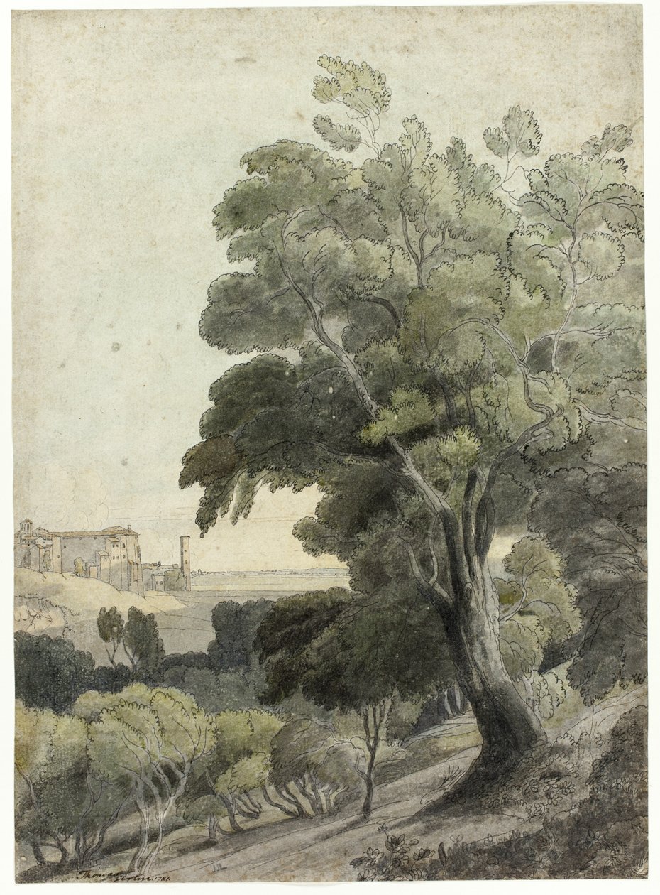 Tivoli, met Rome in de Verte door Francis Towne