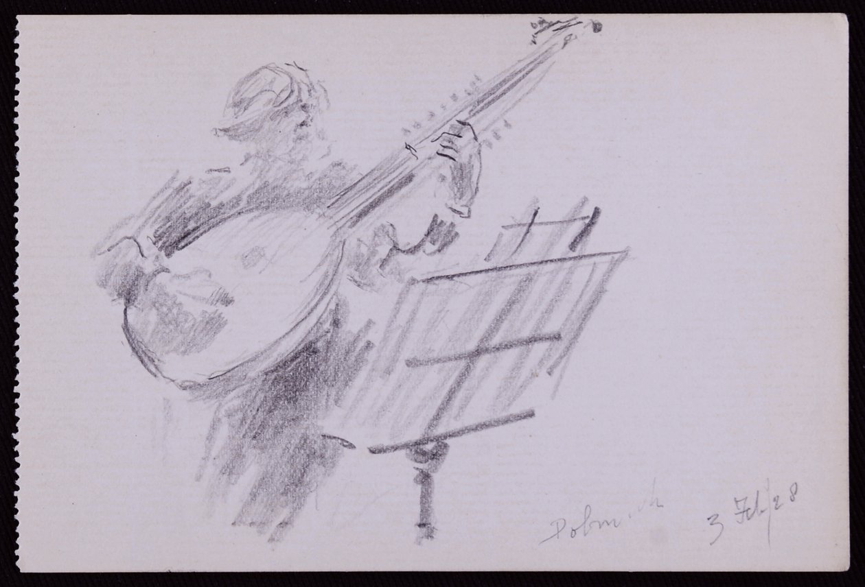 Portret van Arnold Dolmetsch door Francis Wilfred Lawson