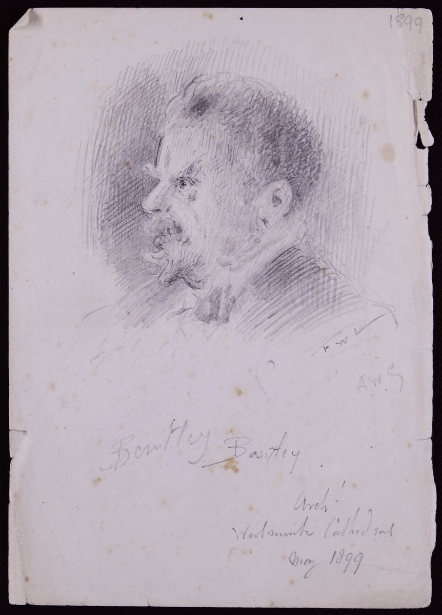 Portret van JF Bentley door Francis Wilfred Lawson