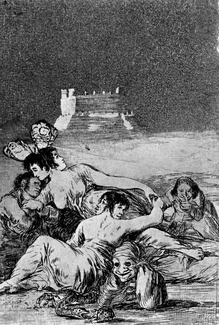 Droom van de leugen en de onstandvastigheid (ets en aquatint) door Francisco de Goya