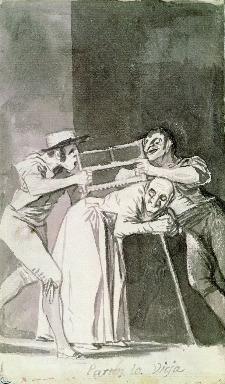 Snijd de oude (Parten la vieja) door Francisco de Goya