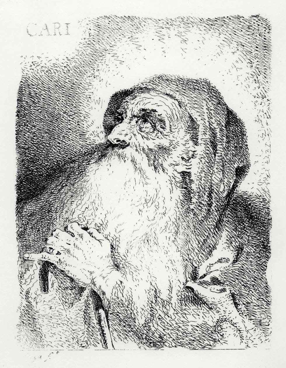 Monnik in Contemplatie door Francisco de Goya