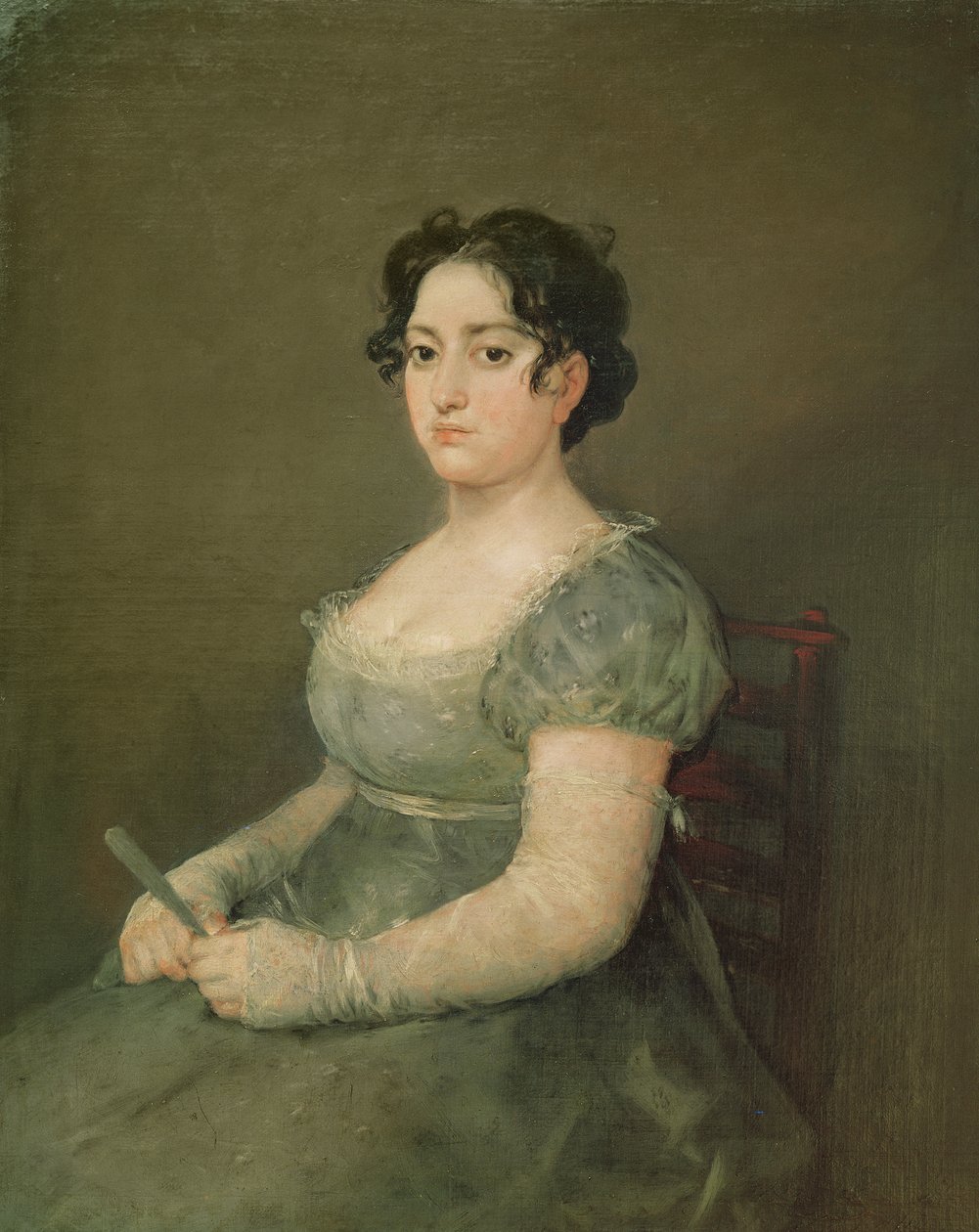 Vrouw met een Waaier, ca. 1805-06 door Francisco de Goya
