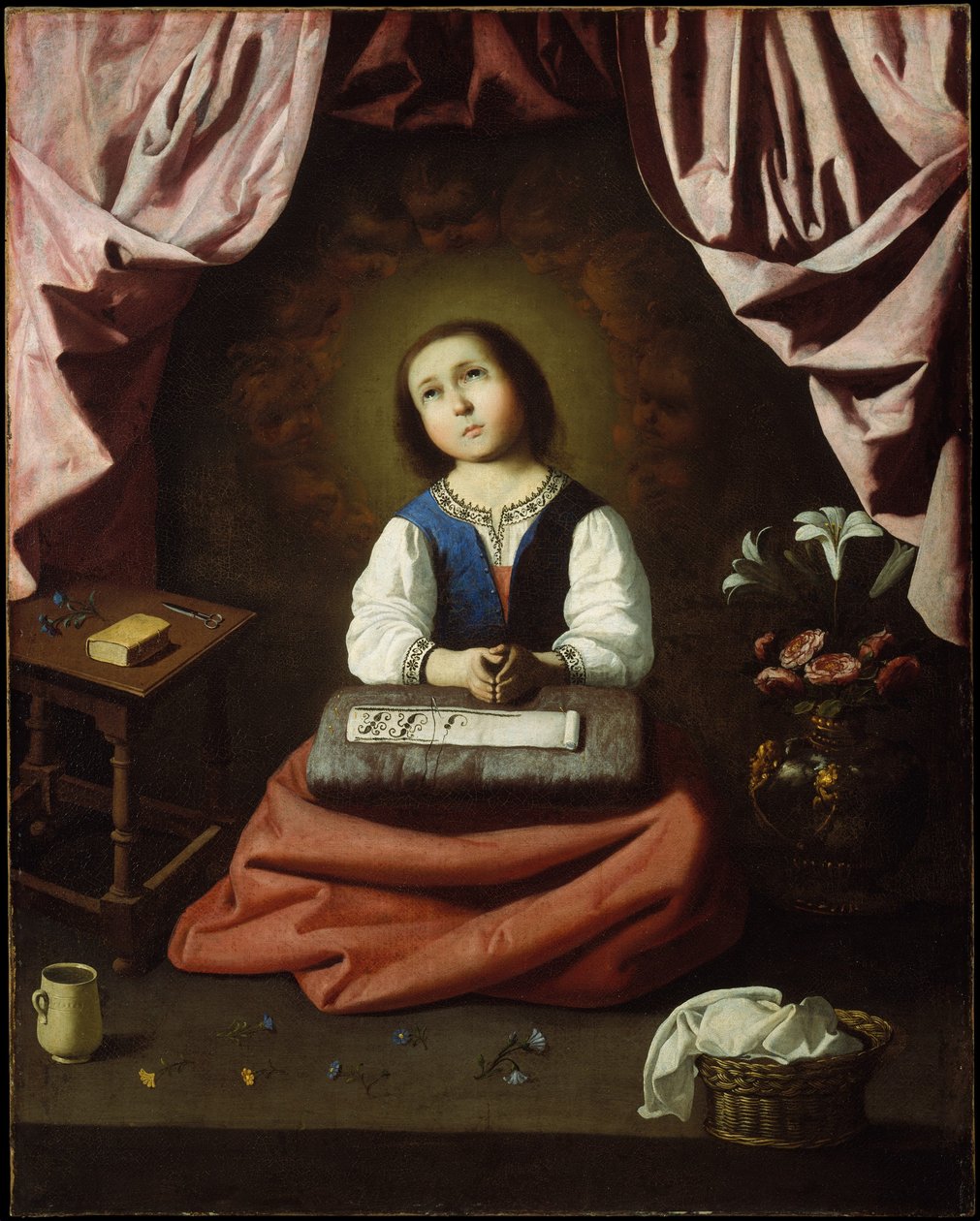 Biddende Maagd Maria door Francisco de Zurbaran