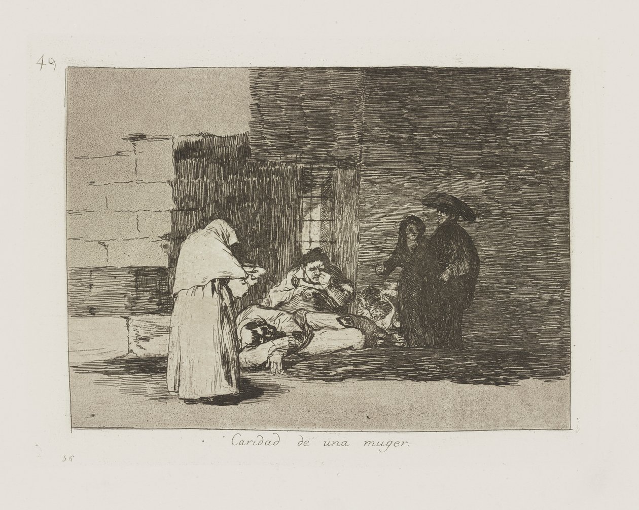 Liefdadigheid van een vrouw door Francisco de Goya