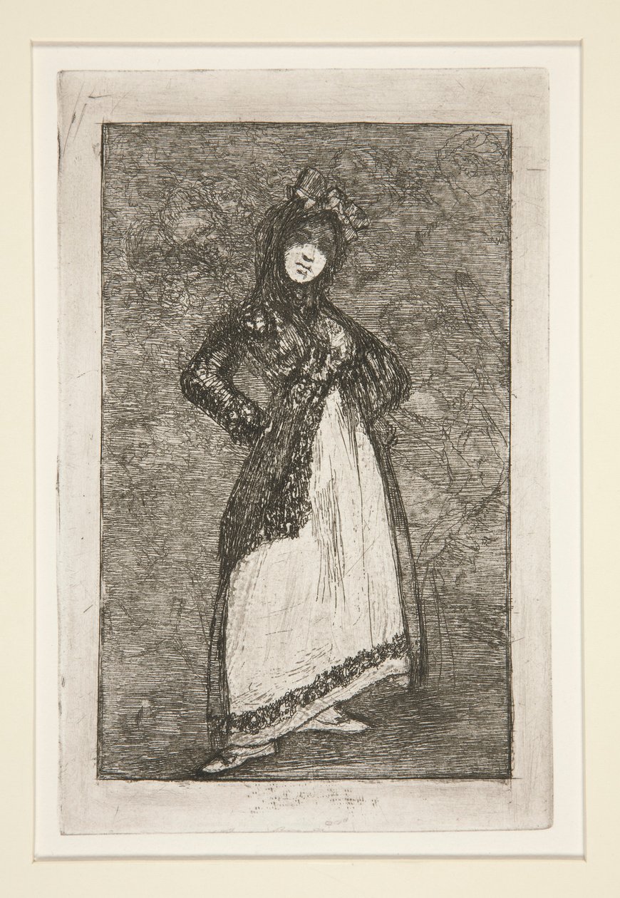 Maja [met een donkere achtergrond] door Francisco de Goya