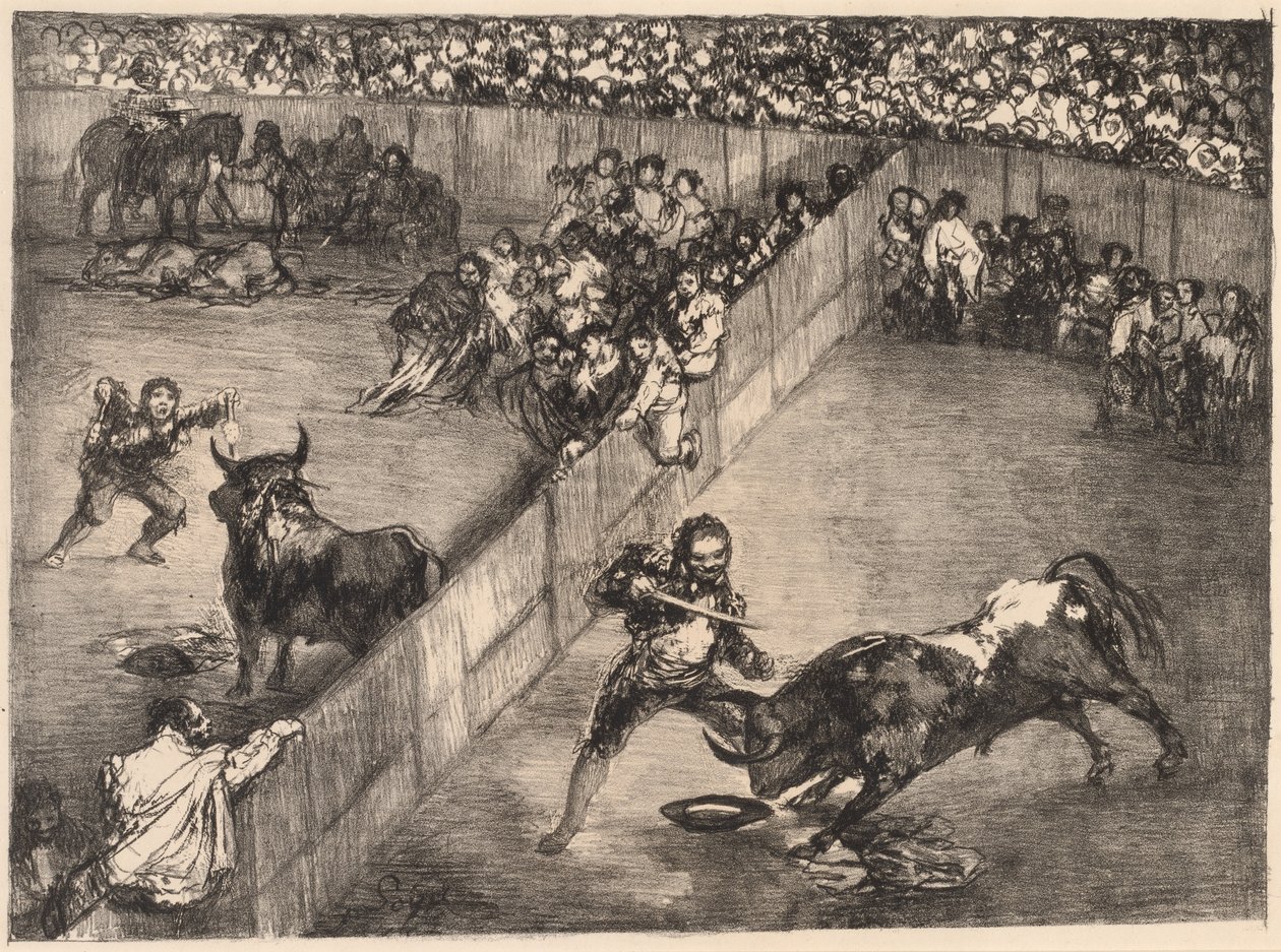 Stierengevecht in een Verdeelde Ring door Francisco de Goya
