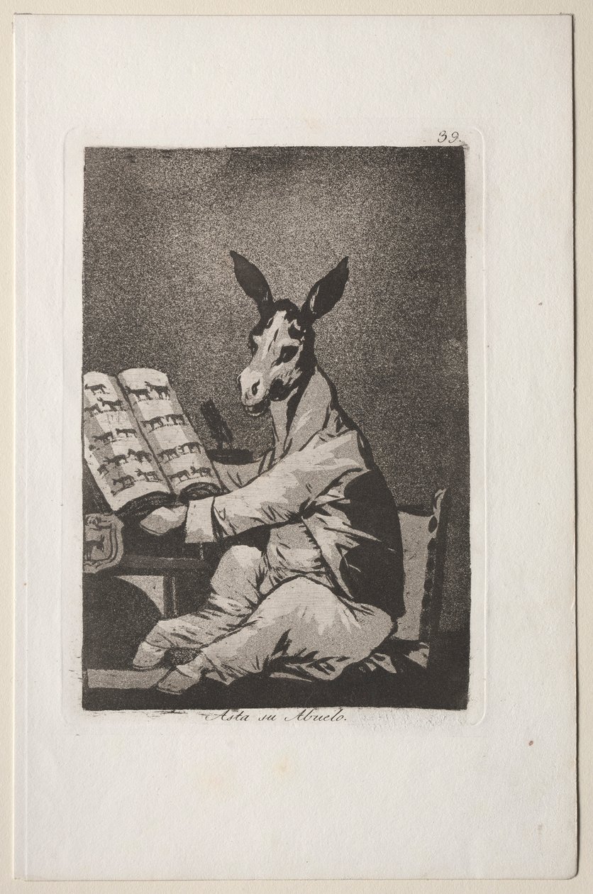 Caprichos: En zo was zijn grootvader.. door Francisco de Goya