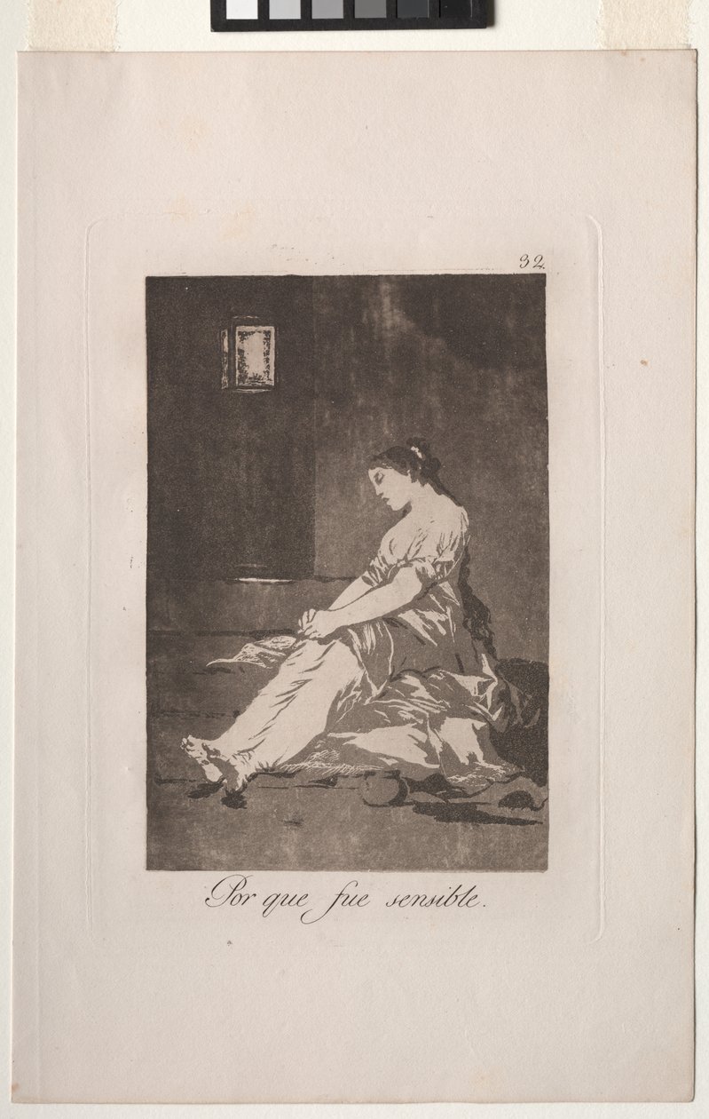 Caprichos: Omdat ze vatbaar was. door Francisco de Goya