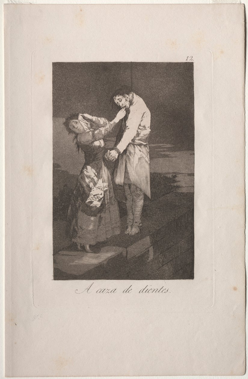 Caprichos: Op Jacht naar Tanden door Francisco de Goya