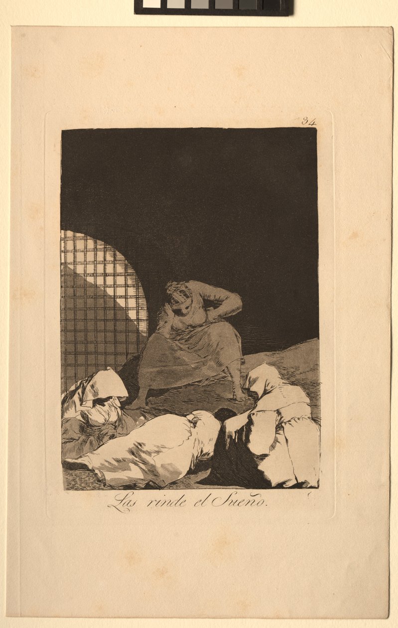 Caprichos: De Slaap Overwint Hen door Francisco de Goya