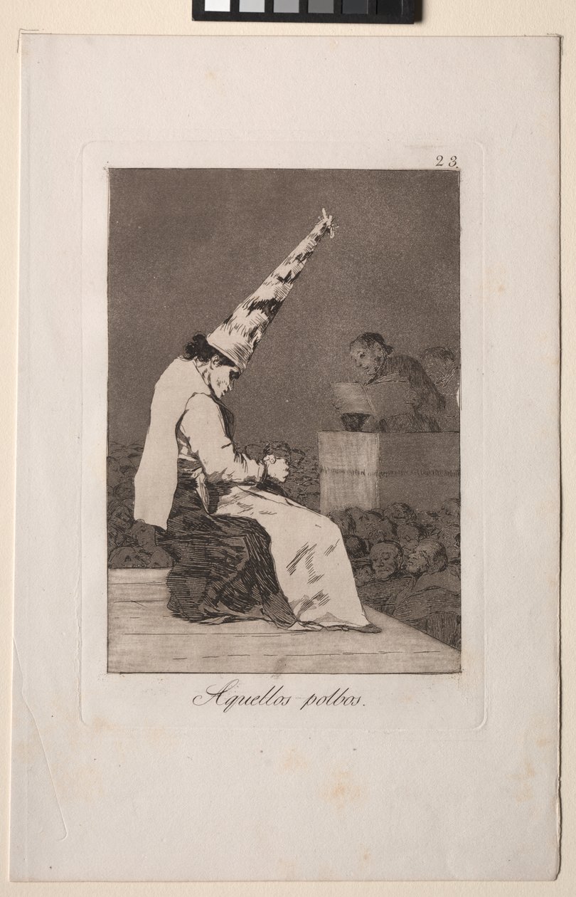 Caprichos: Die stofdeeltjes door Francisco de Goya
