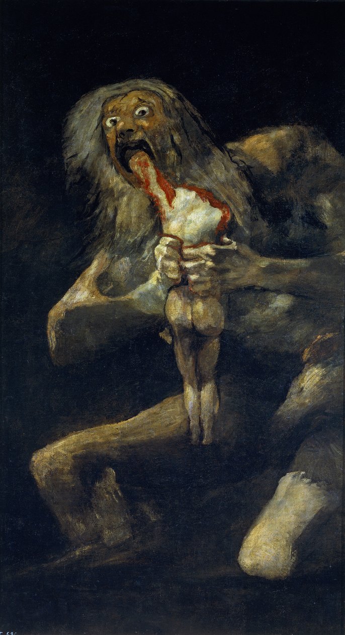 Saturnus die zijn zoon verslindt door Francisco de Goya