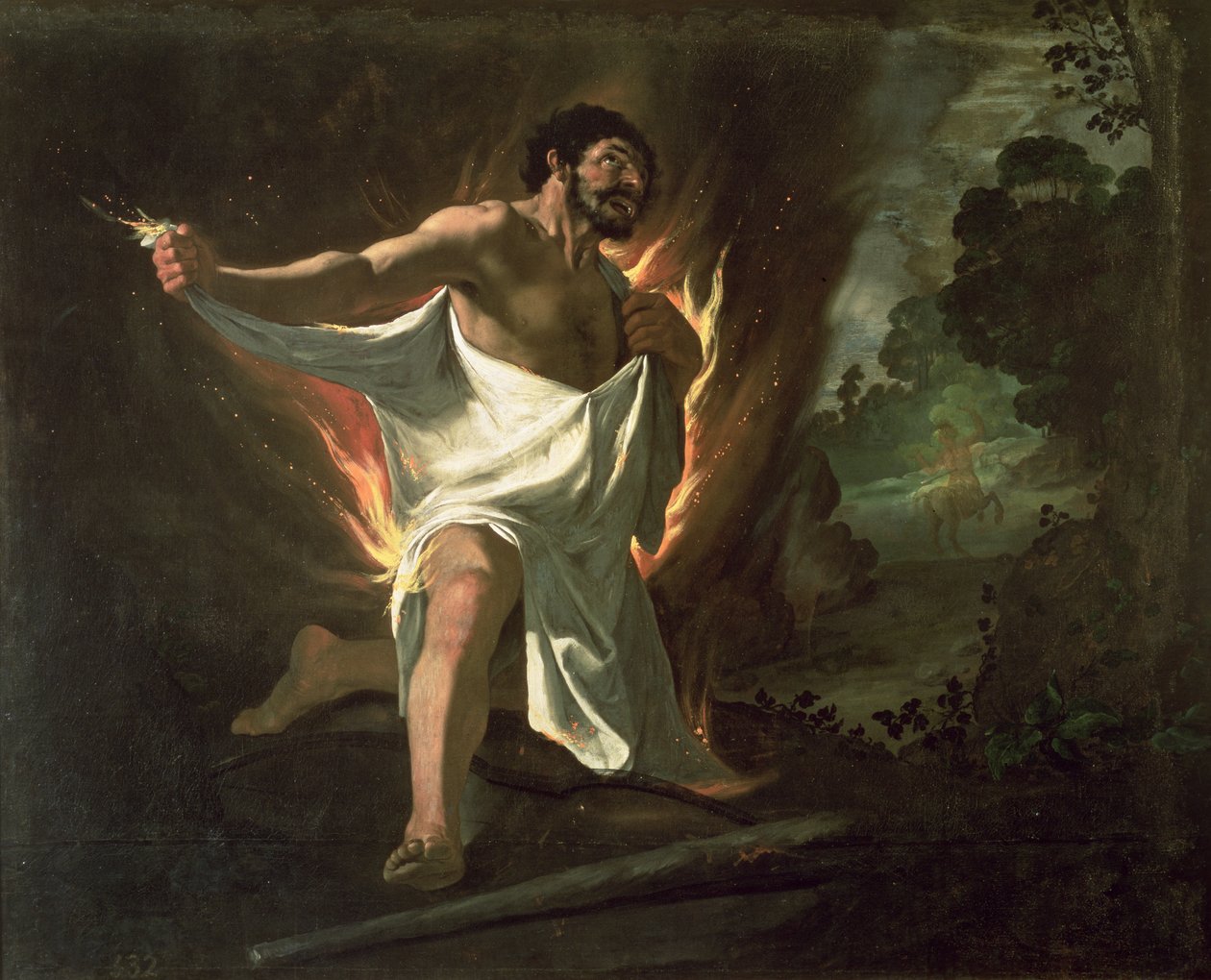 Hercules scheurt het brandende gewaad, c.1634 door Francisco de Zurbaran