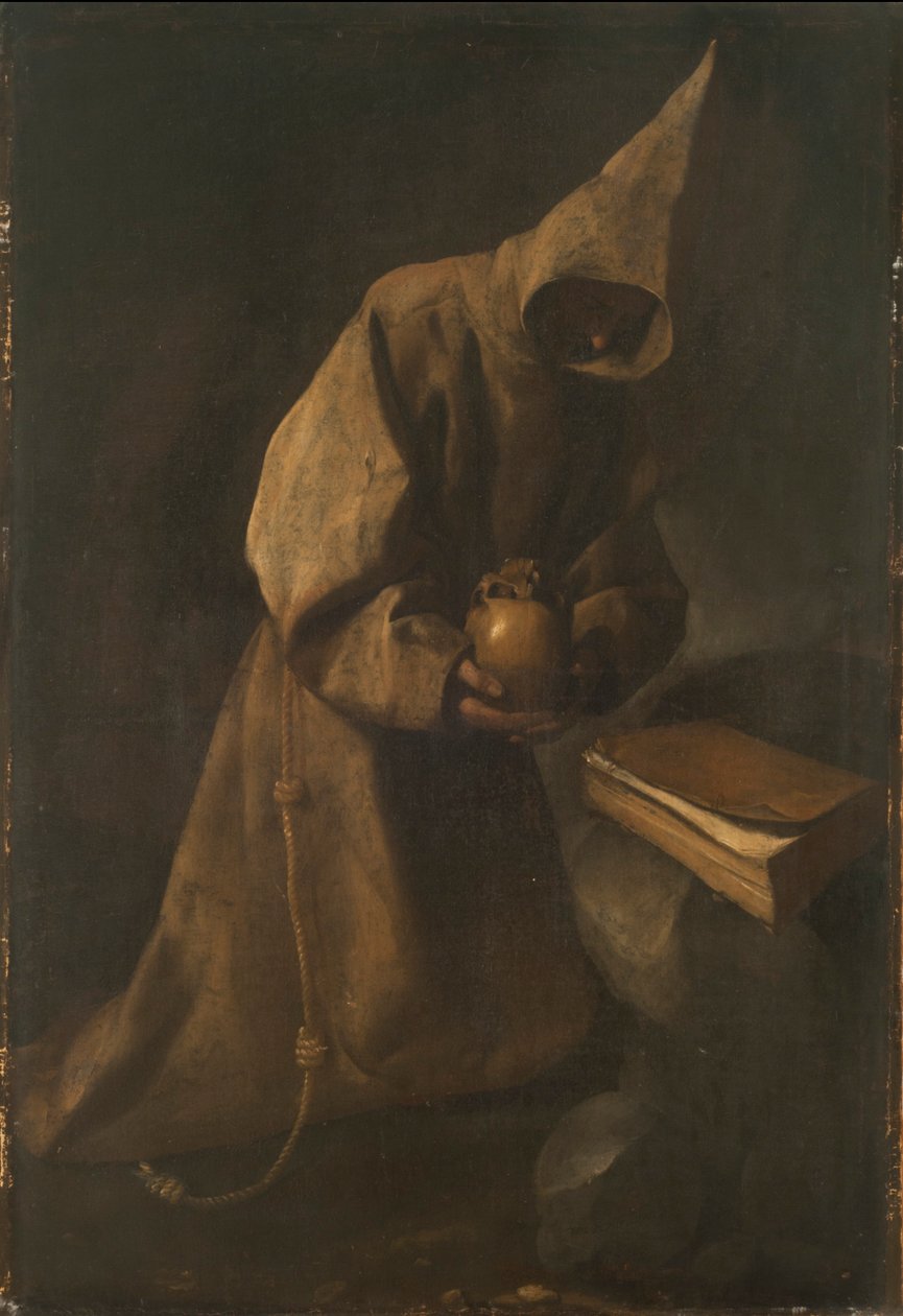 Sint Franciscus in meditatie door Francisco de Zurbaran