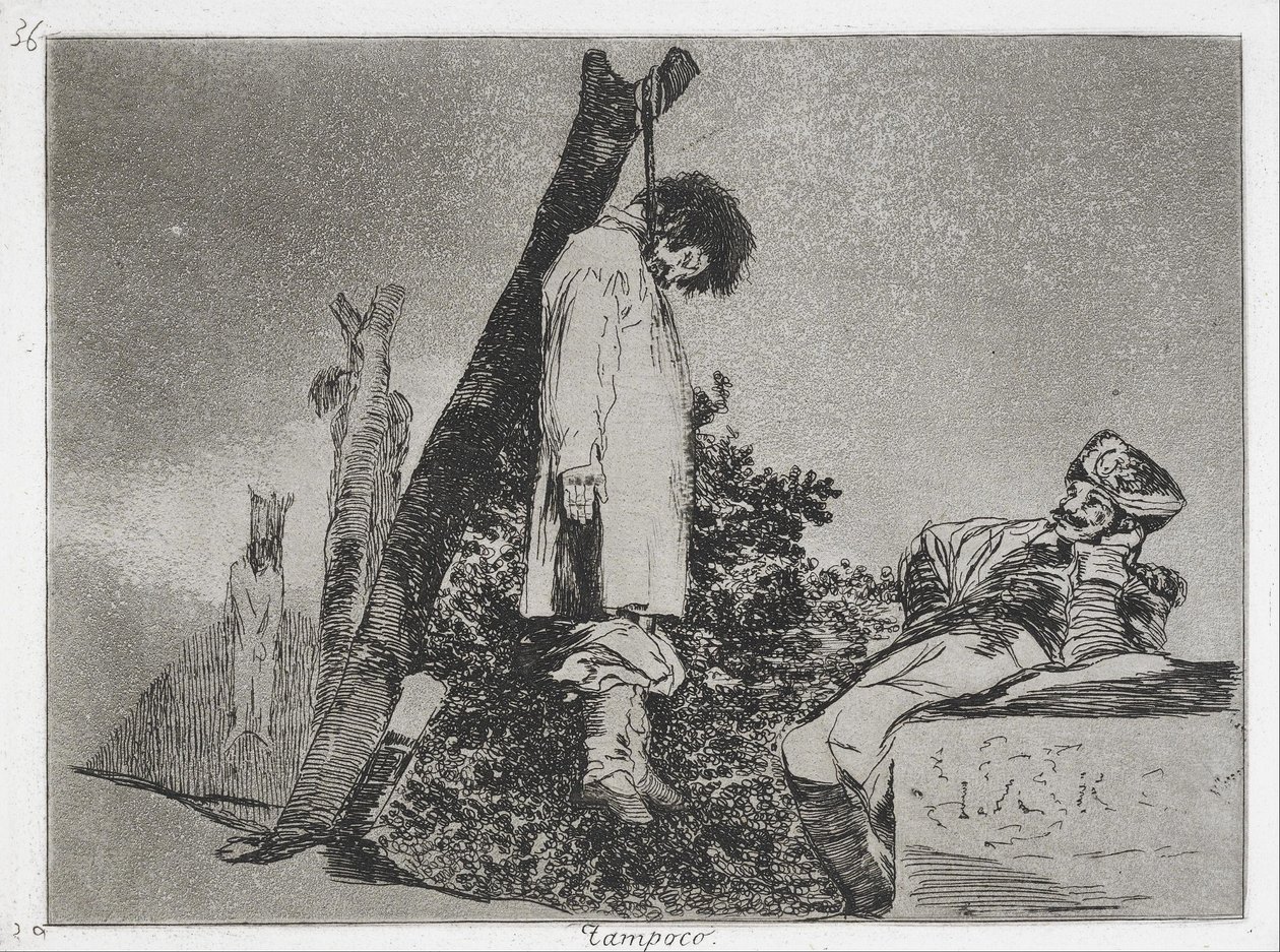 Niet (in dit geval) ook niet (Tampoco) uit de serie De Rampen van de Oorlog (Los Desastres de la Guerra) door Francisco de Goya