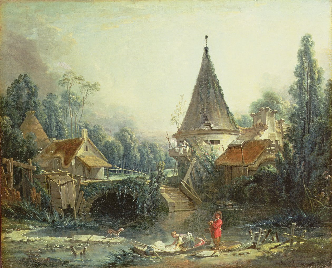 Landschap nabij Beauvais, vroege jaren 1740 door François Boucher