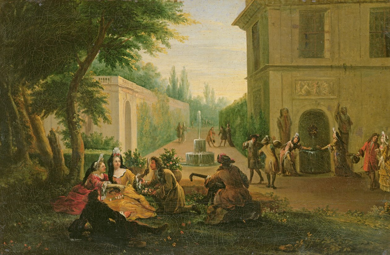 Lunch in een park door François Boucher