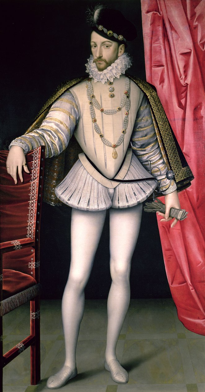 Portret van Karel IX (1550-74) door François Clouet