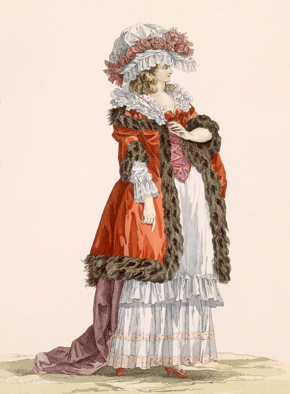 Promenadejurk van een jonge dame, gegraveerd door Dupin, plaat nr.214 uit 