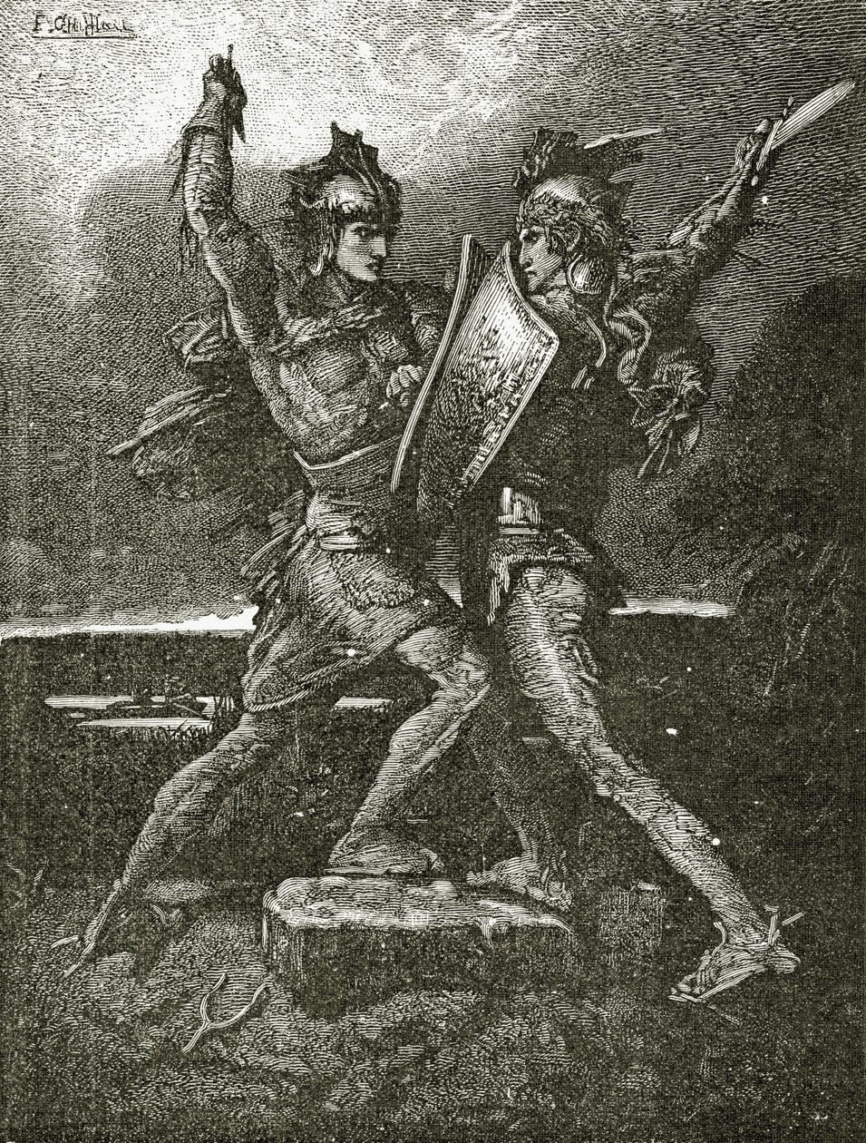 Het Huwelijk van Roland, 19e eeuw door Francois Nicolas Chifflart