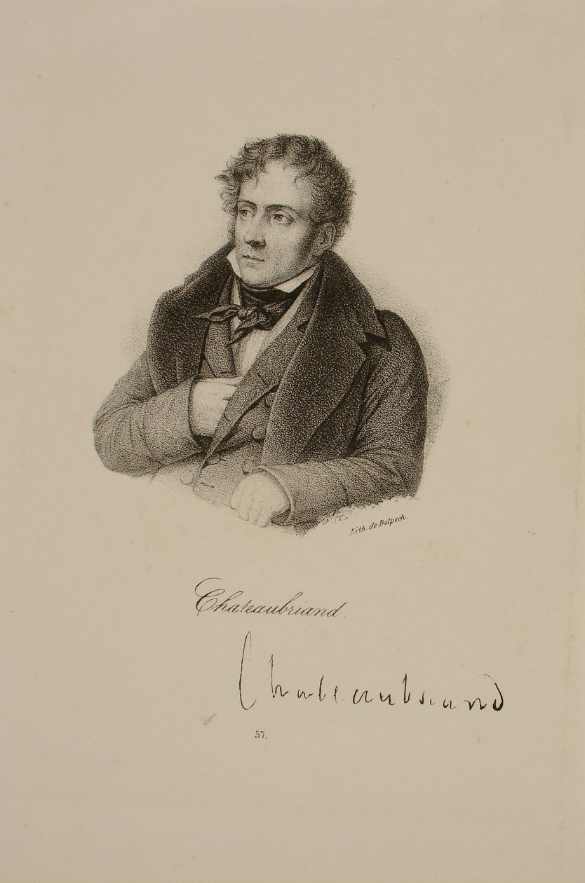 Portret van Francois Rene (1768-1848) Vicomte de Chateaubriand door Francois Seraphin Delpech